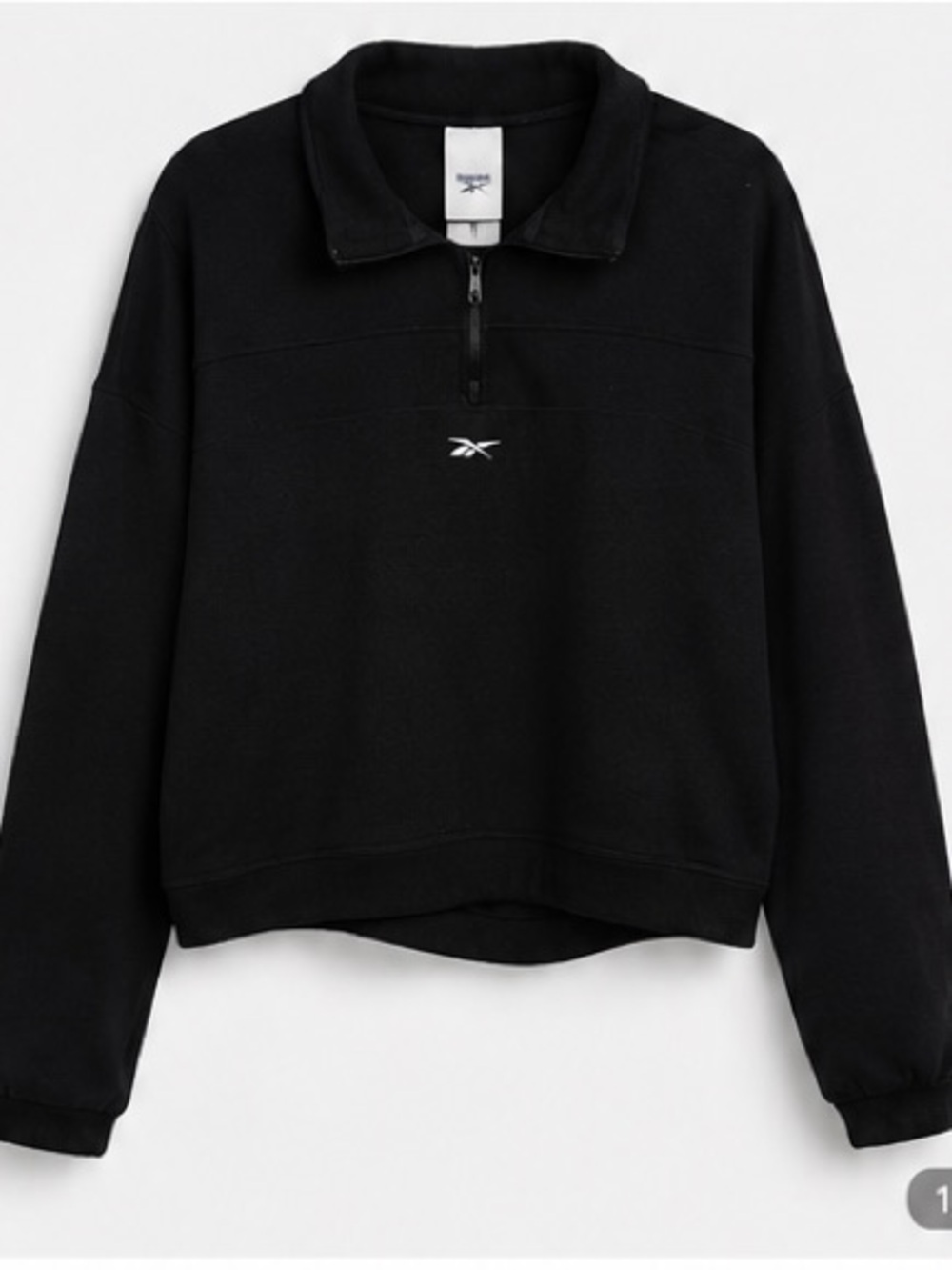 Reebok Black Women's Quarter-Zip Pullover Sweater